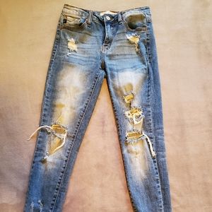 Kansan Medium wash Distressed skinny jeans